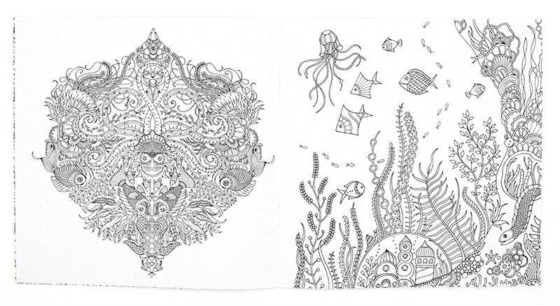 1 PCS New 24 Pages Lost Ocean Inky Adventure Coloring Book For Children Adult Relieve Stress Kill Time Painting Drawing Art Book 1 PCS New 24 Pages Lost Ocean Inky Adventure Coloring Book For Children Adult Relieve Stress Kill Time Painting Drawing Art Book