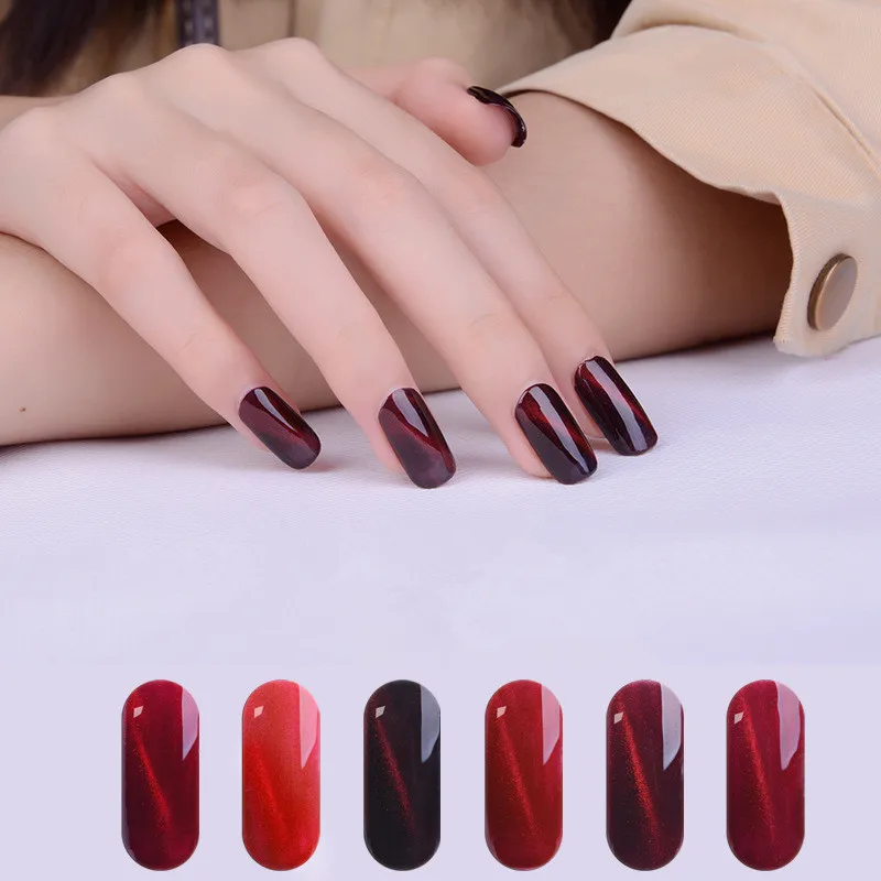 8ml Red Cat Eyes Nail Gel Polish UV Enamel Lemp Varnish Lacquer Long