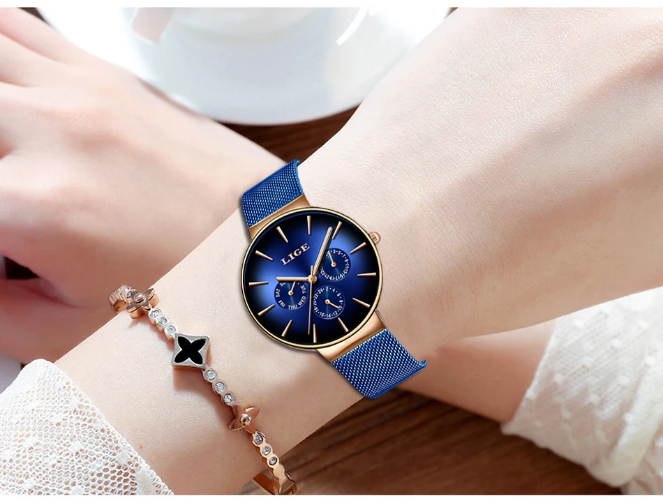 

LIGE Fashion Elegant Quarts Women Watch Rose Gold Women Wrist Watch New Ladies Brand Luxury Relogio Feminino Reloj Mujer Gift