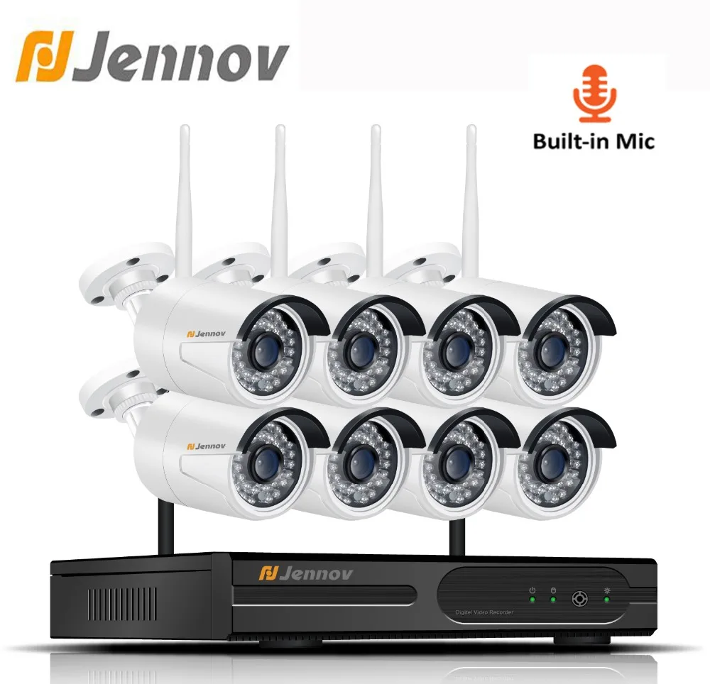 

Jennov 1080P 8CH 2MP Audio System Security Camera System Wireless NVR CCTV Set Video Surveillance IP Camera Outdoor HDMI P2P
