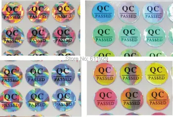 

wholesales QC label sticker custom sticker adhensive QC PASSED Laser Anti-counterfeiting stickers 500 pcs a lot