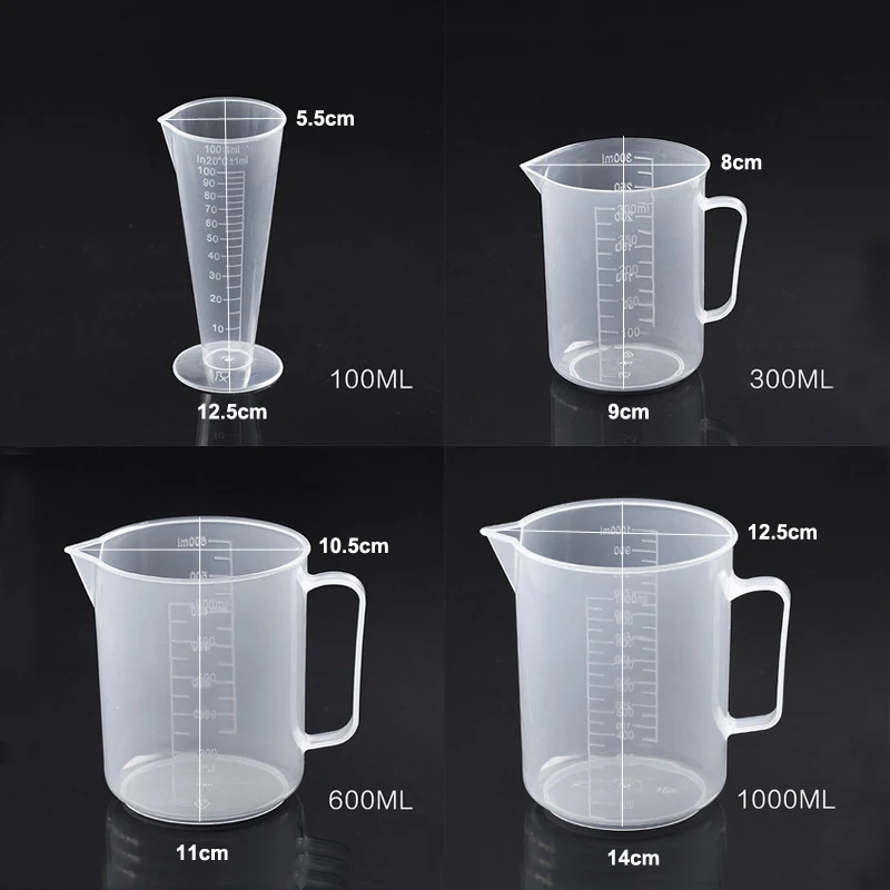 

MAIKAMI 100/300/600/1000ML Plastic Jug Pour Spout Surface Kitchen Tool Supplies Measuring Cup