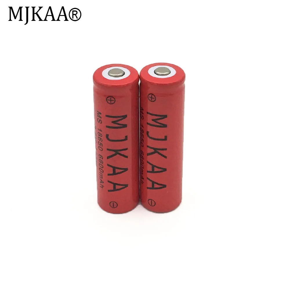 Перезаряжаемый литий ионный аккумулятор MJKAA 2 шт./лот 18650 3 7 в 6800 мАч для фонарика