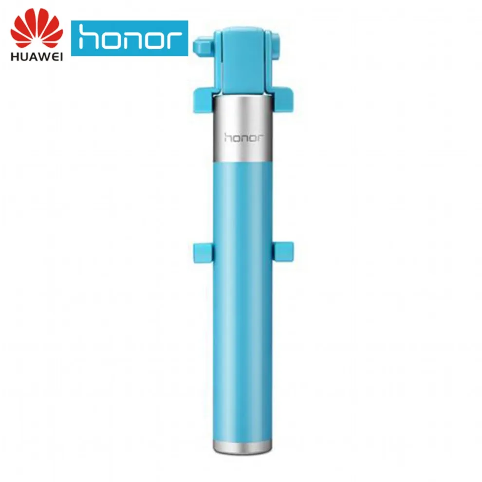 Оригинальная селфи-палка huawei Honor, монопод, проводная селфи-палка, выдвижная ручная палка с затвором для iPhone, Android, huawei - Цвет: Blue