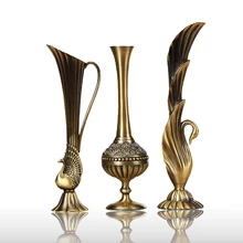 Европейский ретро павлин ваза металл медь золото/бронза Маленькая ваза современный стол жардини творческий дом декоративные цветочные бутылки/кувшин