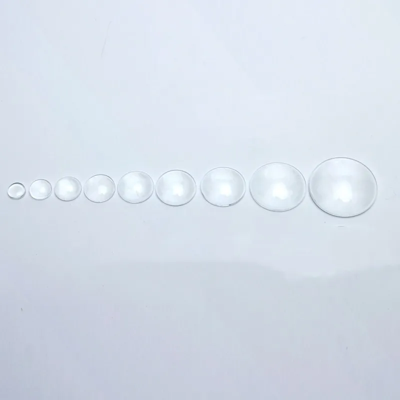 

1 Pack Round Square Oval Flat Round Glass Back Transparent Clear Magnifying Glass Cabochon Cameo Cover for DIY Jewelry Findings