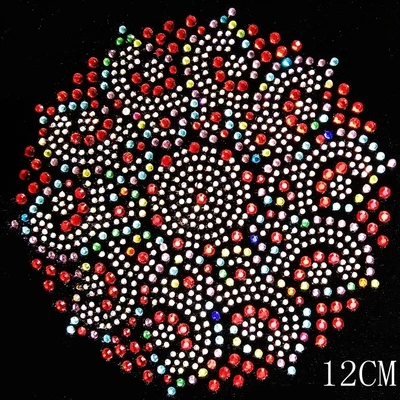 

FS(2pc/lot) Round flower design rhinestones motif hot fix rhinestone motif designs iron on rhinestone transfer designs