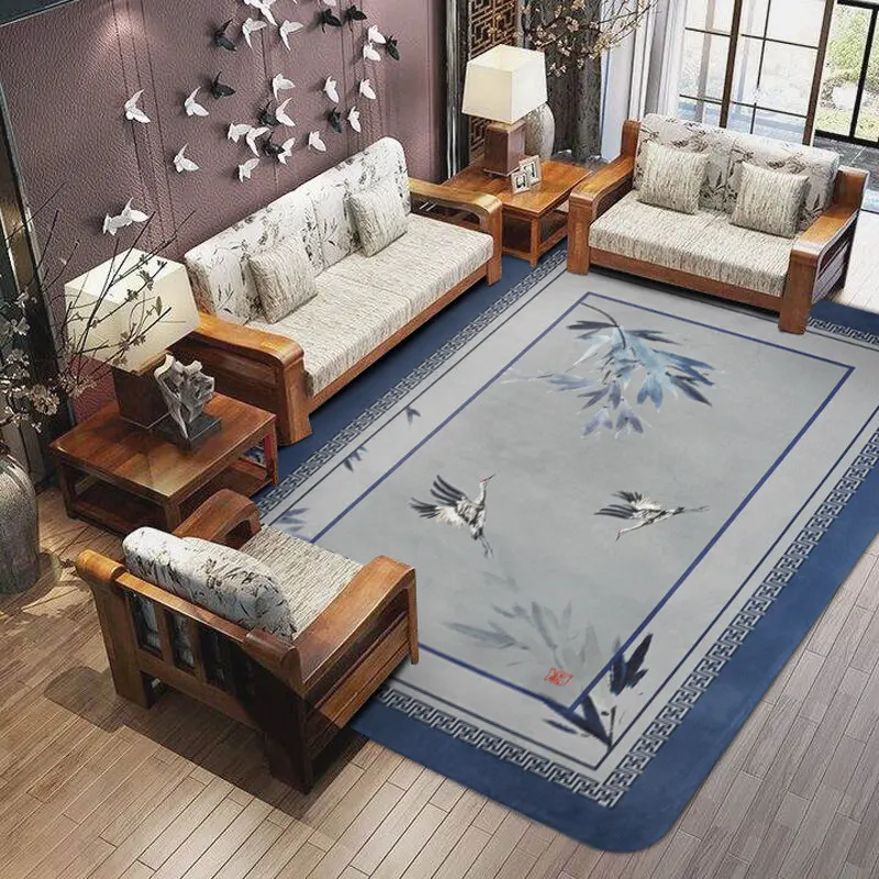 

Chinese Style Art Carpet Home Soft Bedroom Carpet Sofa Coffee Table Rug Study Room Floor Mat Decoration Rug For Living Room