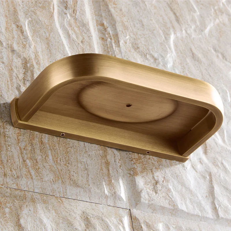 IWJOO Modern Wall Mounted Bathroom Soap Box Bathroom Brass Soap Dish Storage Rack Drainage Soap Dish  Bathroom Accessories