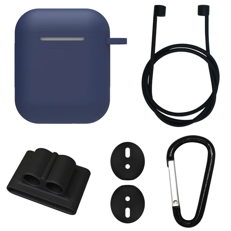 5 in 1 Headphone accessories Silicone Case for IPhone Air pods I1019SI12 earphone for Airpods bluetooth Earphone Cover Ear Cap