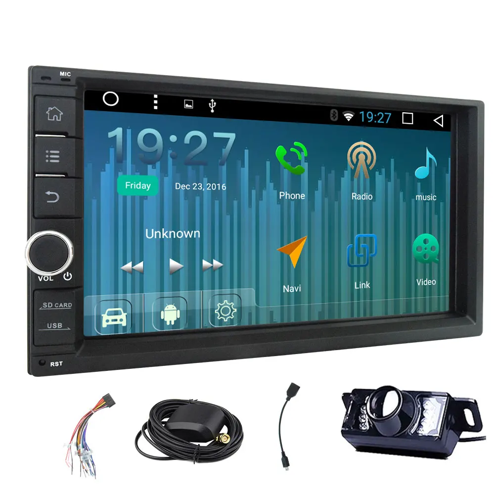Perfect Double 2 Din Car Radio Stereo GPS no-dvd Player Android 6.0 System 7" Digital Touchscreen Bluetooth Mirror Link SWC SD+ Camera 1