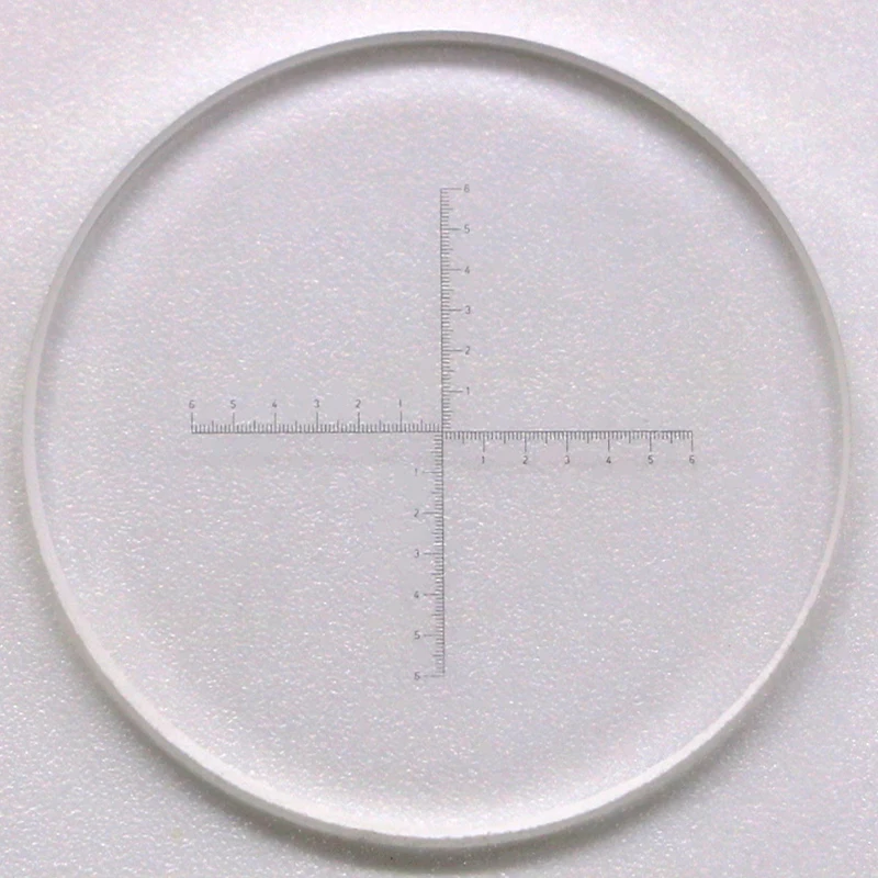 DIV 0.1 mm Eyepiece Micrometer Biological Microscope Reticle Scale Cross Ruler 6-0-6 Area Measurement Graticle Diameter 20 mm
