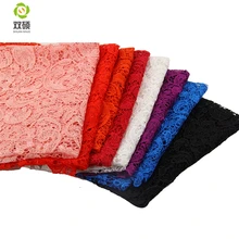 ShuanShuo вышитая полиэфирная кружевная ткань для одежды молочный шелк материал водорастворимое кружево ткань вышивка кружево 110*50 см LS002