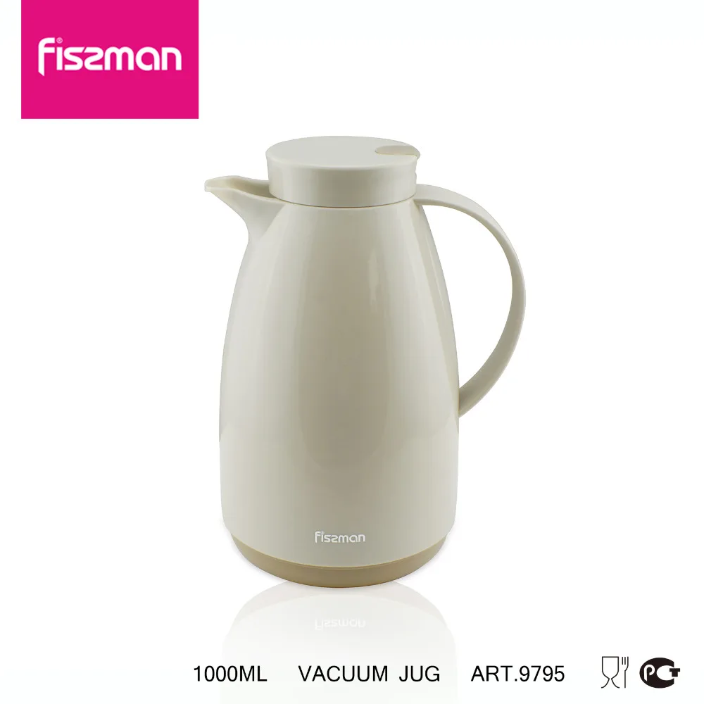 Fissman Vacuum jug 1L(35oz),double wall glass liner vacuum flask, glass