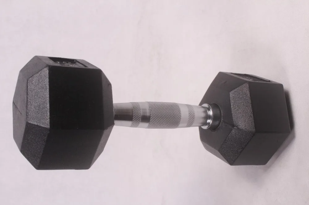 

10Kg/pcs High quality Hexagonal Fitness Dumbbells Men Rubber-covered Dumbbell