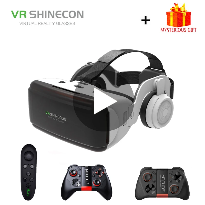 VR Shinecon G06E шлем 3D очки Виртуальная реальность 3 D гарнитура для iPhone Android смартфон очки Lunette линзы