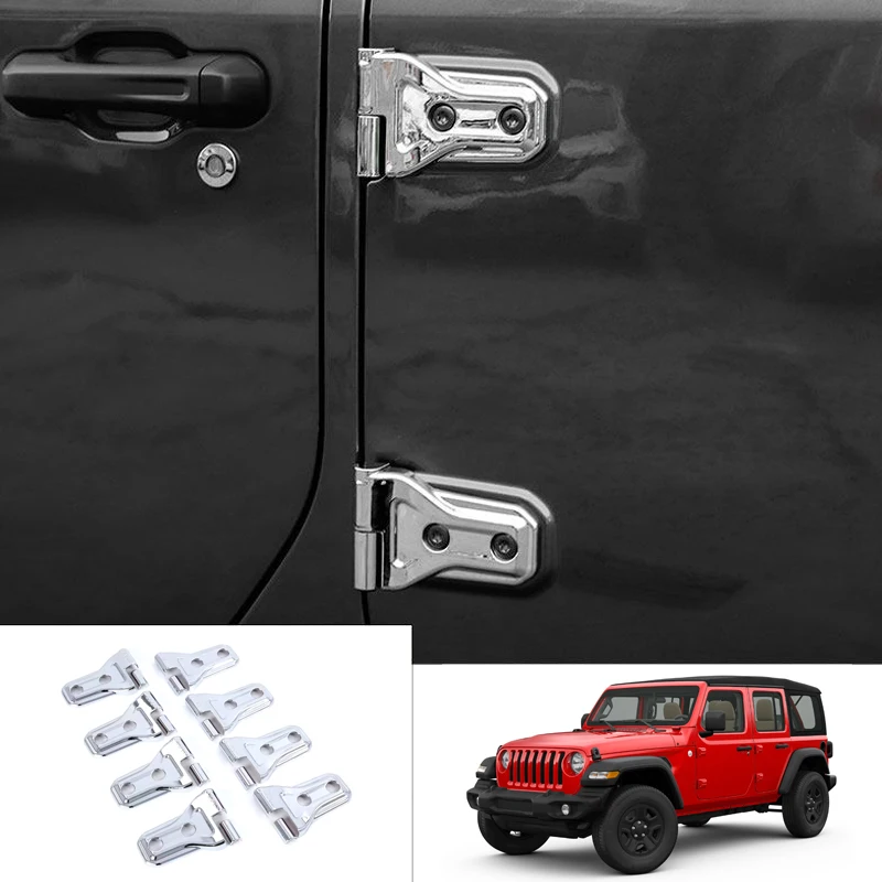 Exterior Rear Chrome Hood Car Door Hinge Set Panel Cover