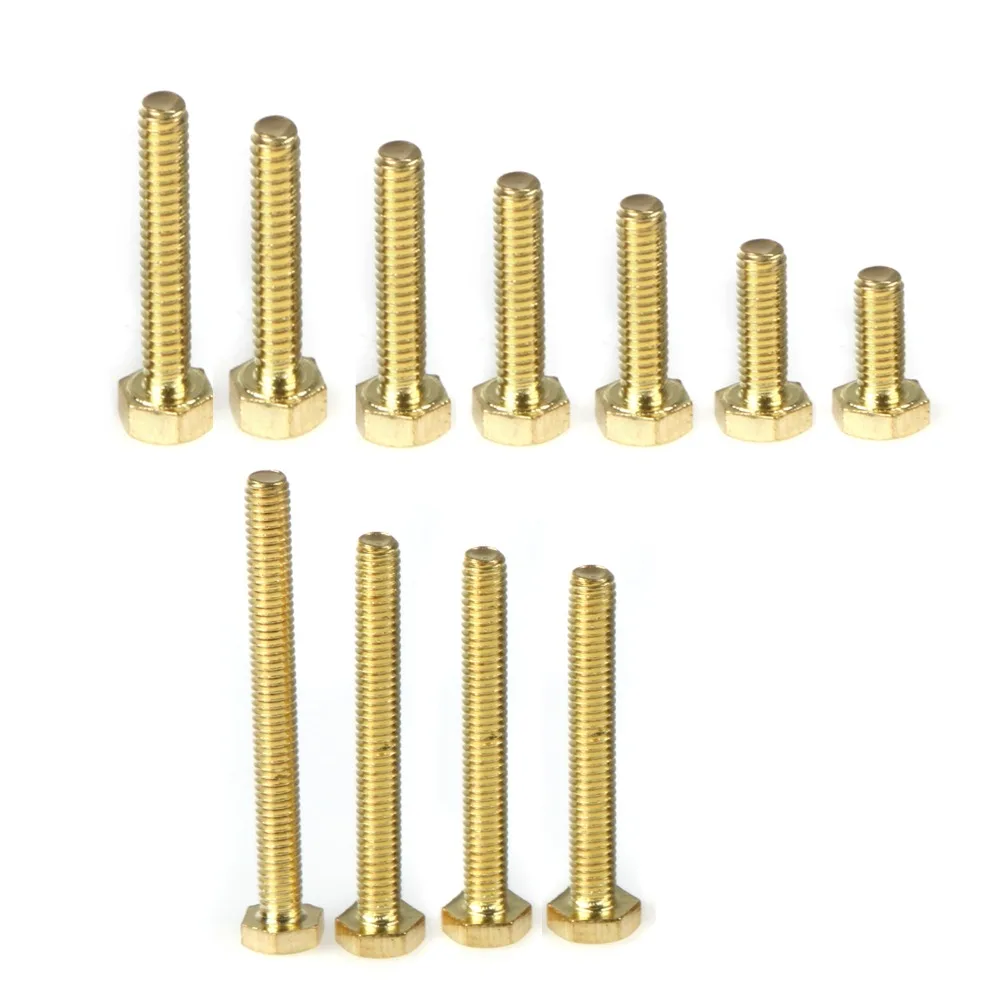 

20pcs M4 Copper Hexagon Screws Hexagon Bolts Brass Screws M4*6/8/10/12/16/20/25/30/35/40/50mm Fasteners for building decoration