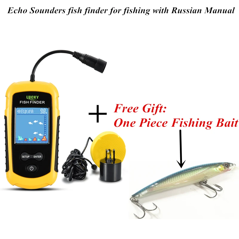 سونار صياد السمك ffc1108-1 مع اللون LCD عمق المياه FindFish صدى أسلم ل الجليد المحيط الصيد أعمق دغة إنذار FishFinder