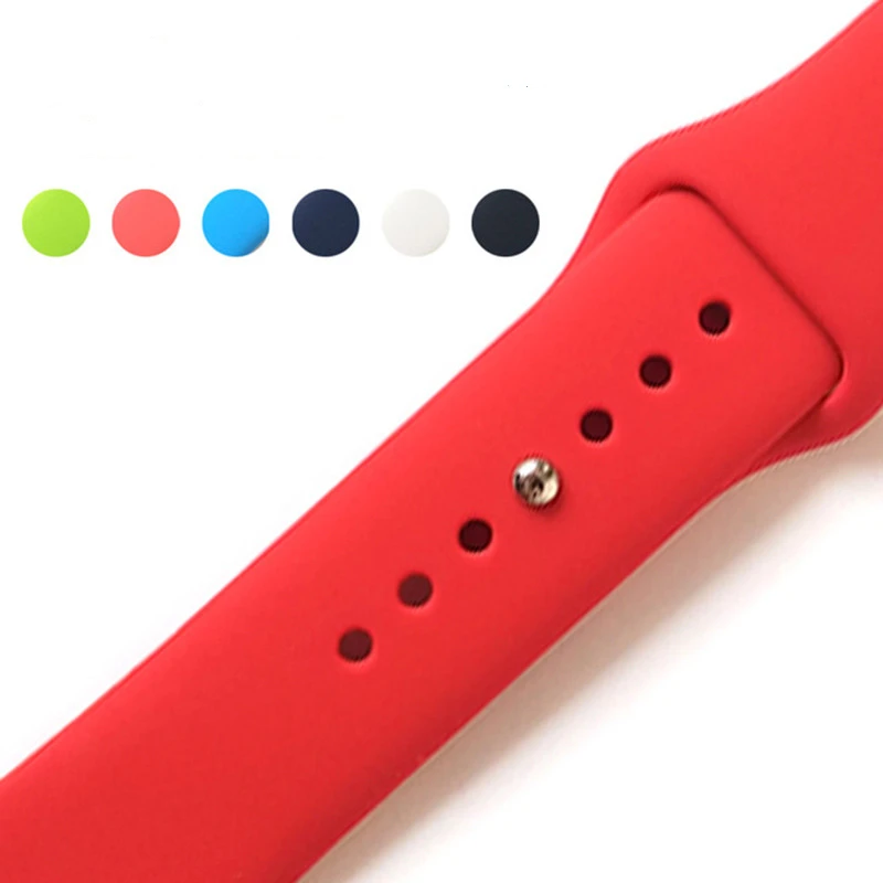 

2019New top Sport Soft Silicone Band For Apple Watch Series 1 2 3 4 38mm 42mm Wrist Bracelet Strap For iWatch Replacement Bands