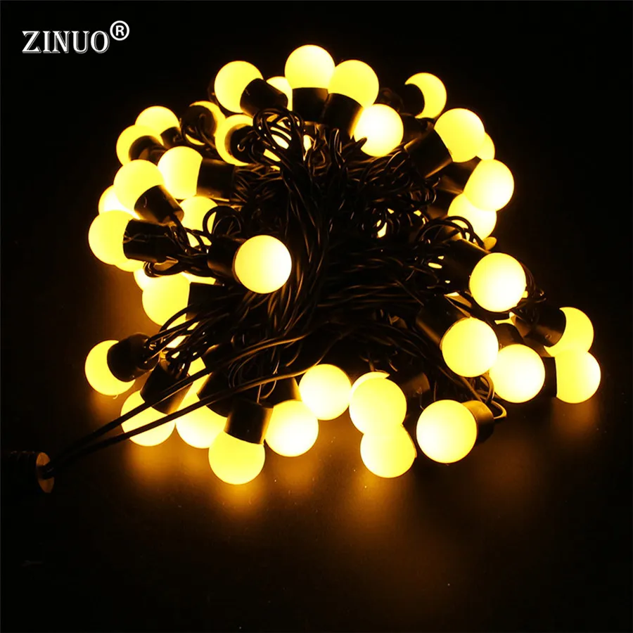 

5M 50pcs Ball Fairy String Lights Outdoor Christmas Garland String Globe Ball Wedding String Light Garland Decoration 110V 220V