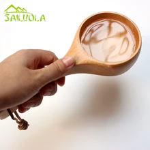 Японская длинная ручка Бука Деревянный Wate ковш экологически чистый кухонный инструмент для ванны Тыква ковш