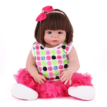 

55cm Full Body Silicone Reborn Baby Doll Toys Lifelike Play House Toy Newborn Girl Baby Christmas Gift Birthday Gift Bathe Toy