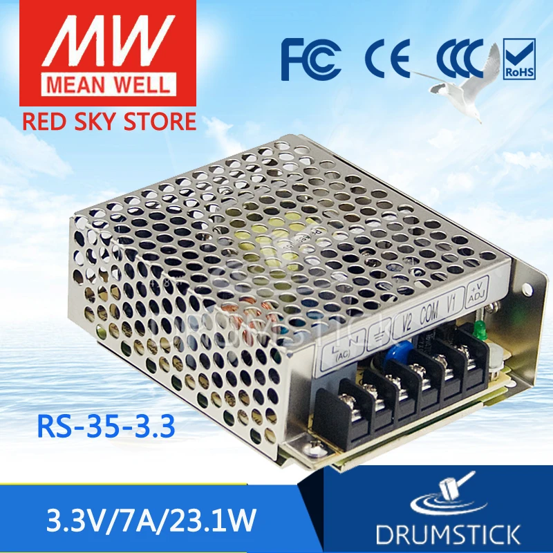 

MEAN WELL RS-35-3.3 3.3V 7A meanwell RS-35 3.3V 23.1W Single Output Switching Power Supply