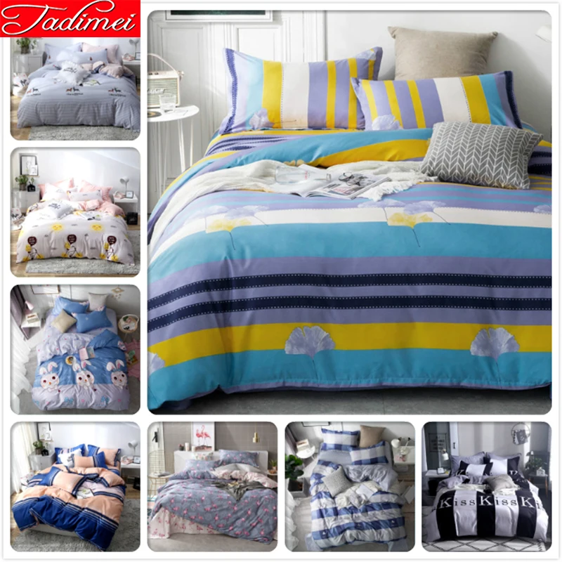 

High Quality Duvet Cover Adult Kids Soft Cotton Bed Linen Single Twin Queen King Big Size Bedspreads Quilt Comforter Bedding Bag