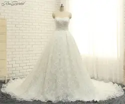 Потрясающие Элегантные линии свадьбы Dresess Кружево на спине вырез сердечком Винтаж Кружево невесты платье свадебное платье 2017