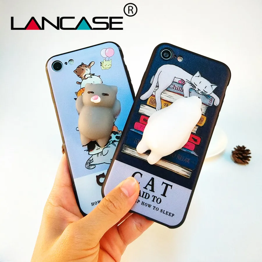 LANCASE For iPhone 6s Case 3D Cartoon Squeeze Stretchy Funny Cute iphone Cover Coque Lovely Toy 6 |