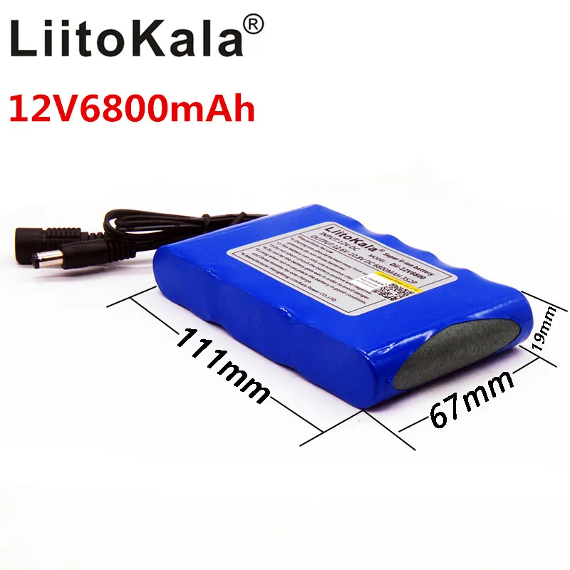 LiitoKala HK высокое качество DC 12 В 6800 мАч 18650 литий ионный аккумулятор аккумуляторная