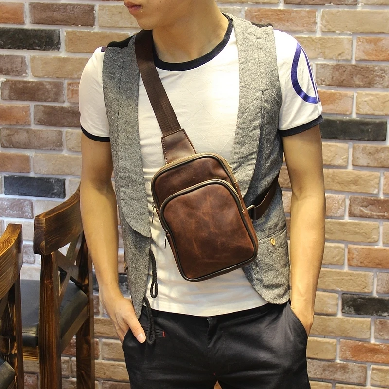 

Tidog New men chest small package bag aslant leisure shoulder bag tide chest bag