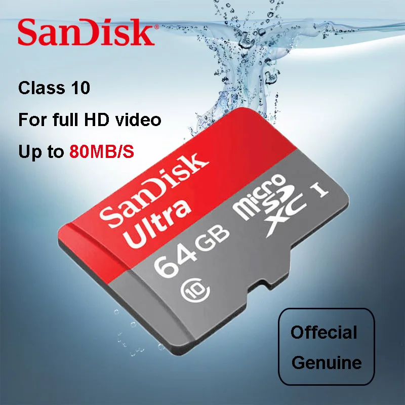 SanDisk Ultra Micro SD Card 64GB 32GB 16GB 128GB 8GB MicroSDHC SDXC UHS I Memory 80MB S TF For Smartphone Gallery Image