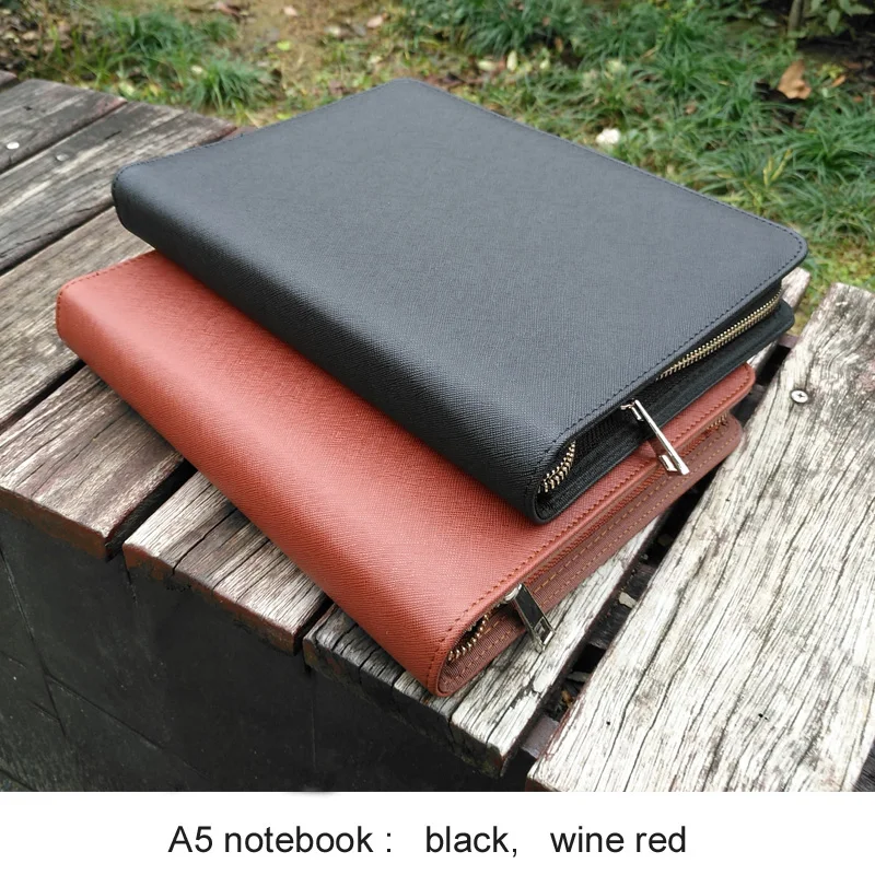 

multifunction business office A5 zipper faux leather notebook travel journal agenda daily planner composition sketch book 1112A