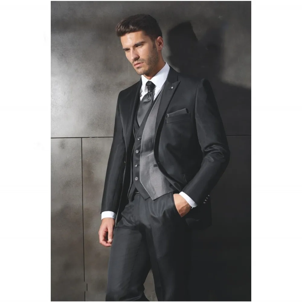 Wedding Mens Wedding Tuxedos online get cheap western wear for men wedding aliexpress com free shipping three piece suit male suits groomsman tuxedos 2016 style