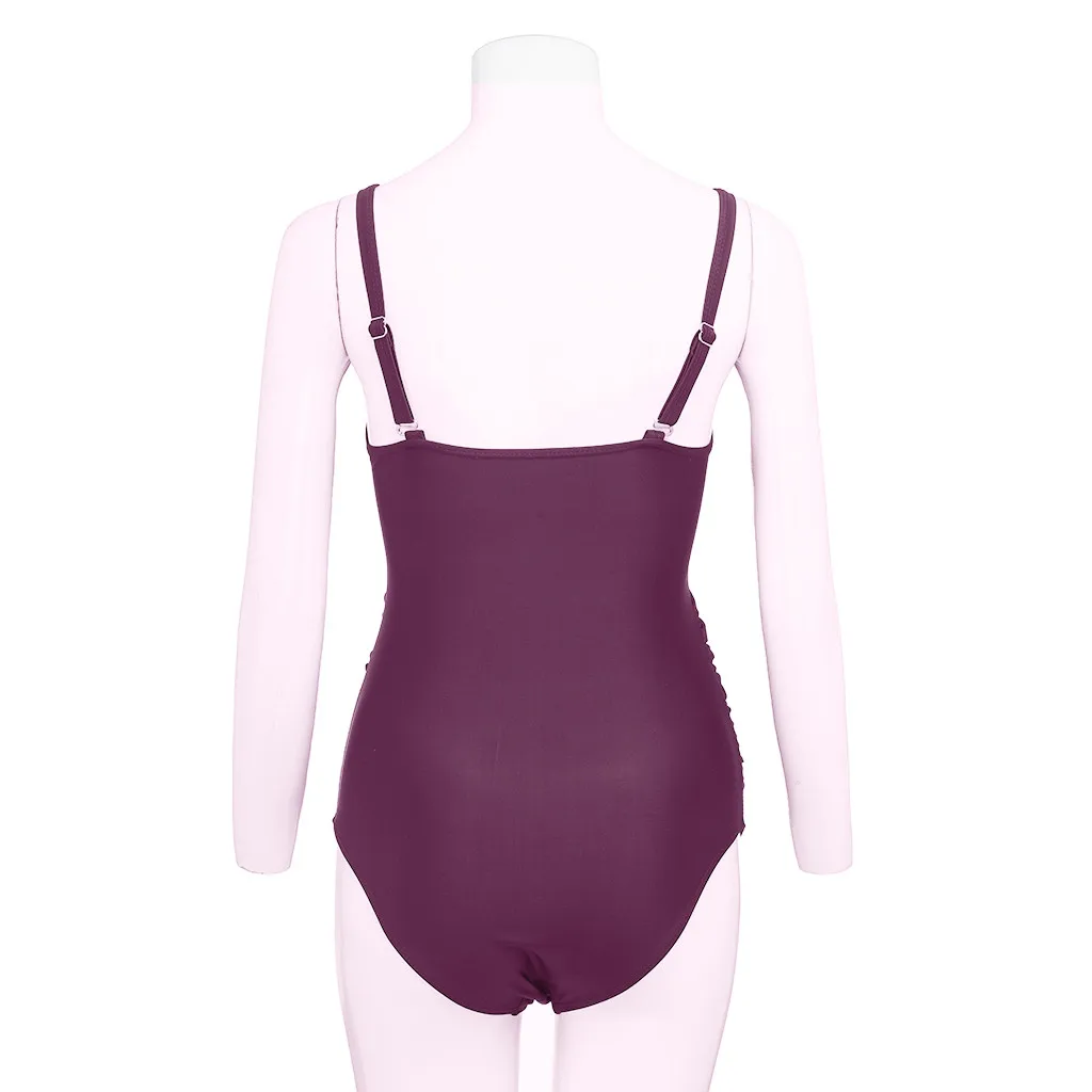 MUQGEW купальник для беременных женщин размера плюс, чистый цвет, бюстгальтер с подкладкой, пляжный комплект бикини, купальник, maillot de bain grossesse# y3