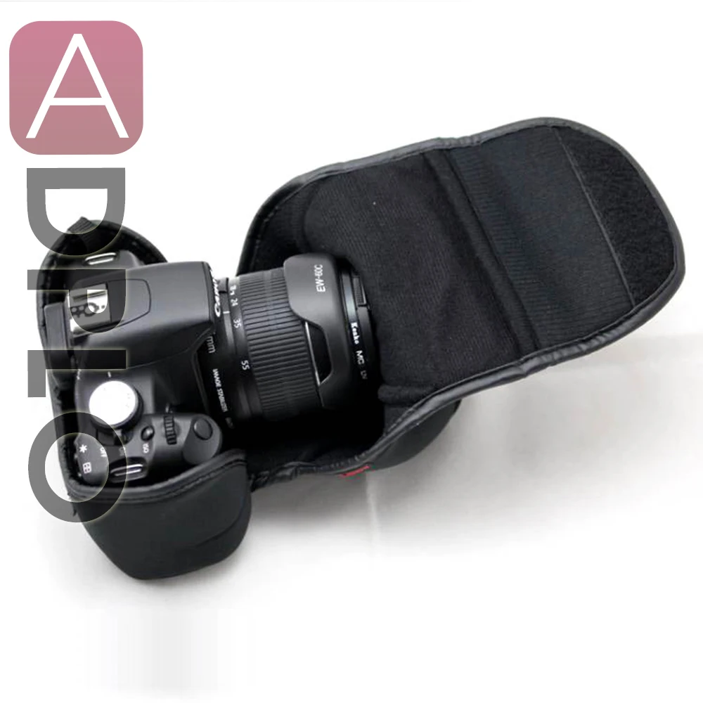 

Portable Neoprene Soft Camera Bag Case Work For Canon 750D 760D 18-55mm Lens DSLR Camera Liner Bags Protect Safe Without Strap