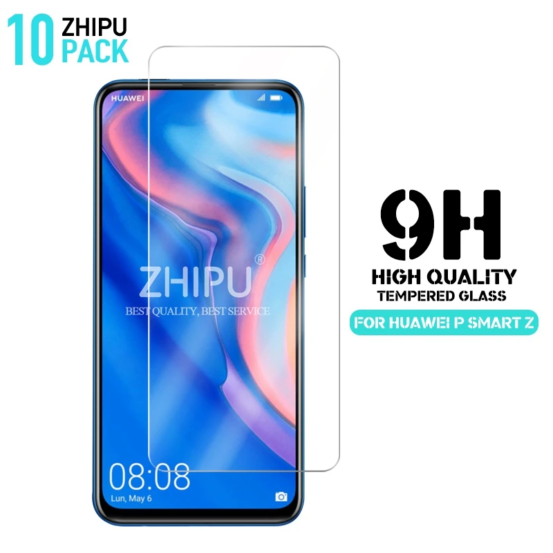 

10 Pcs Tempered Glass For Huawei P Smart Z Screen Protector 2.5D 9H Tempered Glass For Huawei P Smart Z Protective Film 6.59" *