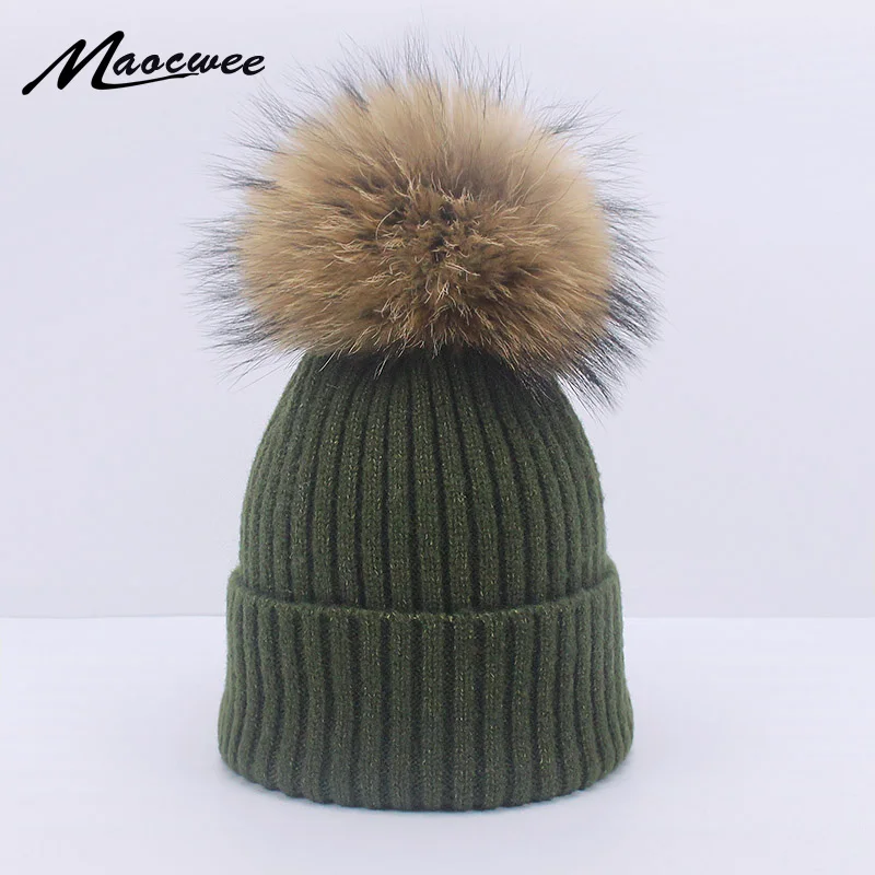 winter hat with fur pom pom