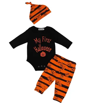 

Oklady 3Pcs/ Outfit Set Baby Boy Girl Infant My First Halloween Rompers
