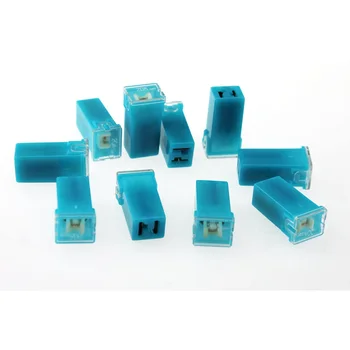 

10 Pcs 20A 2 Terminal Plug In Type Cartridge PAL Fuse DC 32V Light Blue
