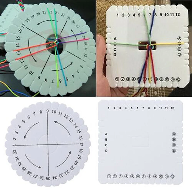 

2Pcs/set Round and Square Kumihimo Beading Cord Disc/Disk Braiding Braided Plate Dropship