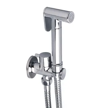 

Toilet Handheld Bidet Sprayer with Shut-Off Valve Hose and Bracket Holder Brass