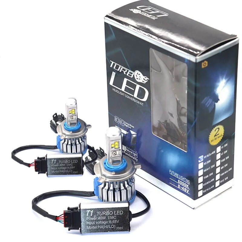 

XENCN T1 LED H4 9003 HB2 70W 7200LM 6000K Cool White Turbo Car Headlight LED Bulbs High Low Hi/Lo Beam Auto Light Bulbs 2pcs