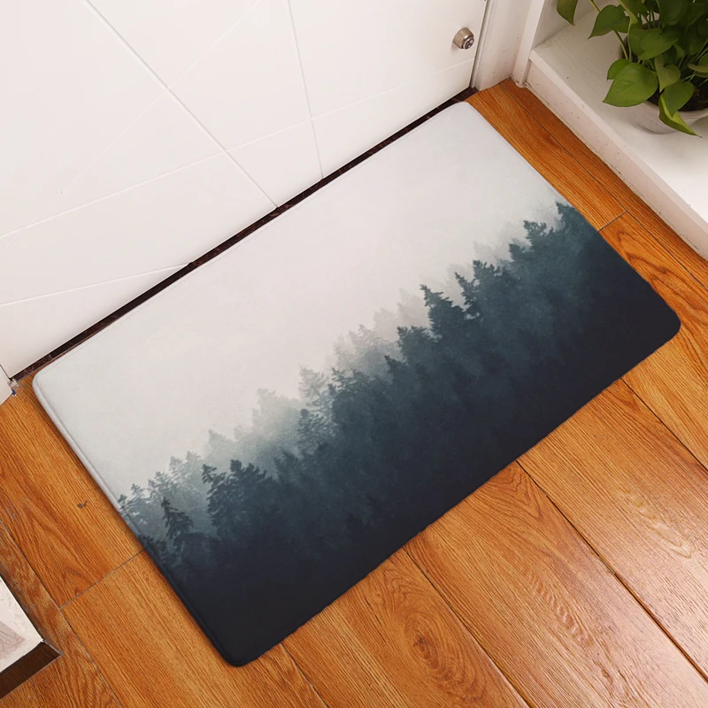 

2017 Modern Style Forest Scenery Print Carpets Anti-slip Floor Mat Outdoor Rugs Fashion Front Door Mats