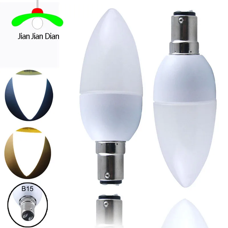 10pcs 3W B15 SBS LED Candle Bulbs 2835SMD AC110 240V Spotlight Lamp