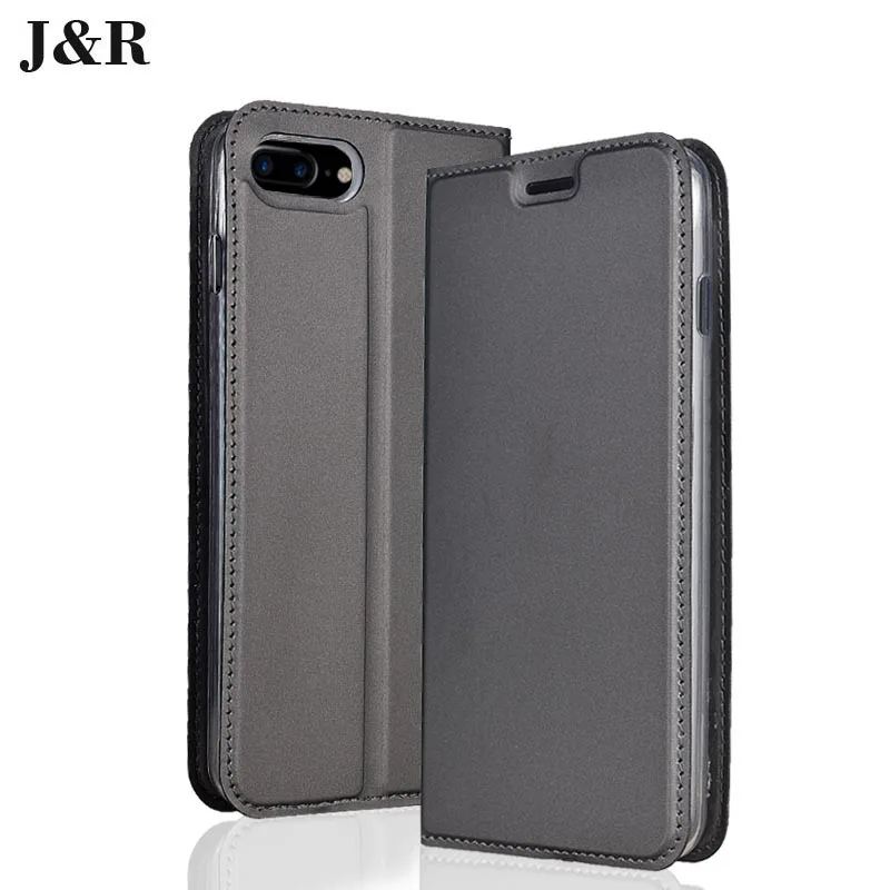 J&R For Apple iPhone 7 Plus Flip Case PU Leather Cover For iPhone 7 Plus 5.5inches Wallet Phone Bags Protective Cases Card Slot