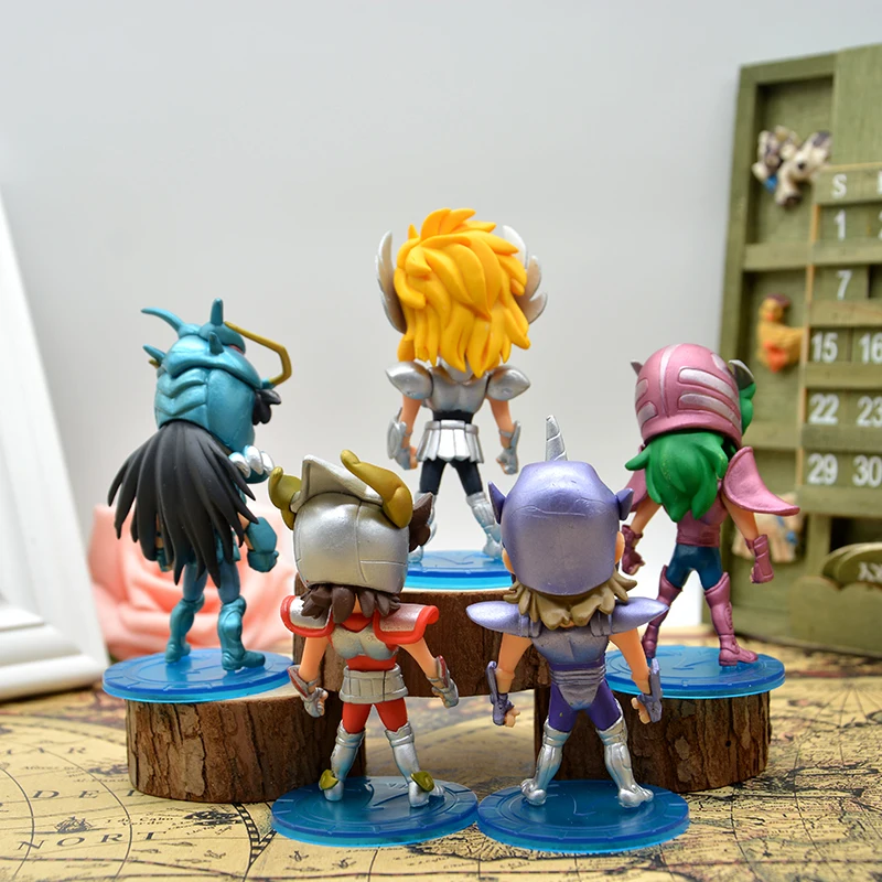 In Gift Box 10cm 5pcs/set Q version Saint Seiya jabu shun hyoga Shiryu PVC Action Figure toys
