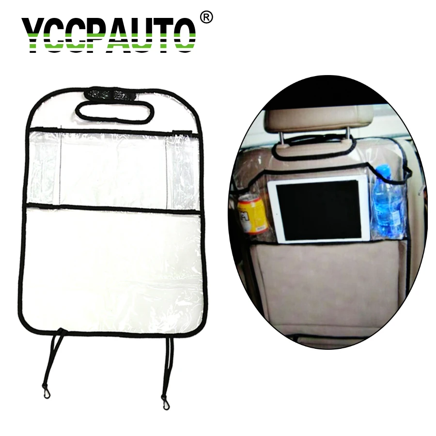 

Gfoloza Car Back Seat Protector Children Kids Anti Kick Mat Auto Storage Bag With Multi Pocket Package 1PCS Transparent